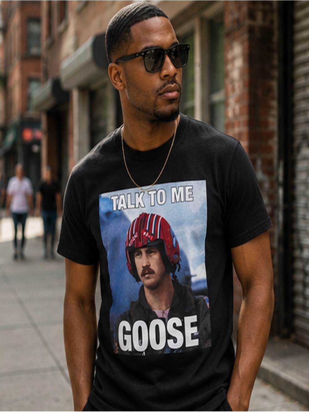 Black 'Talk To Me Goose' Graphic Short-Sleeve Tee